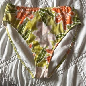 Shade & Shore Floral Bikini Bottom - Orange, Green, Pink